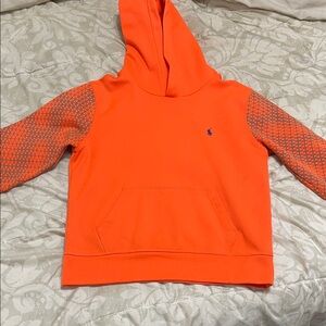 Polo by Ralph Lauren Orange Hoodie with Patterned Sleeves